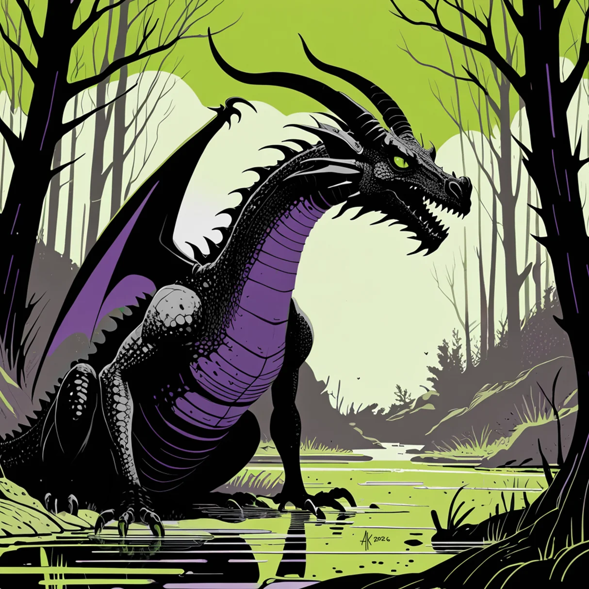 Full-size art for Adult Black Dragon